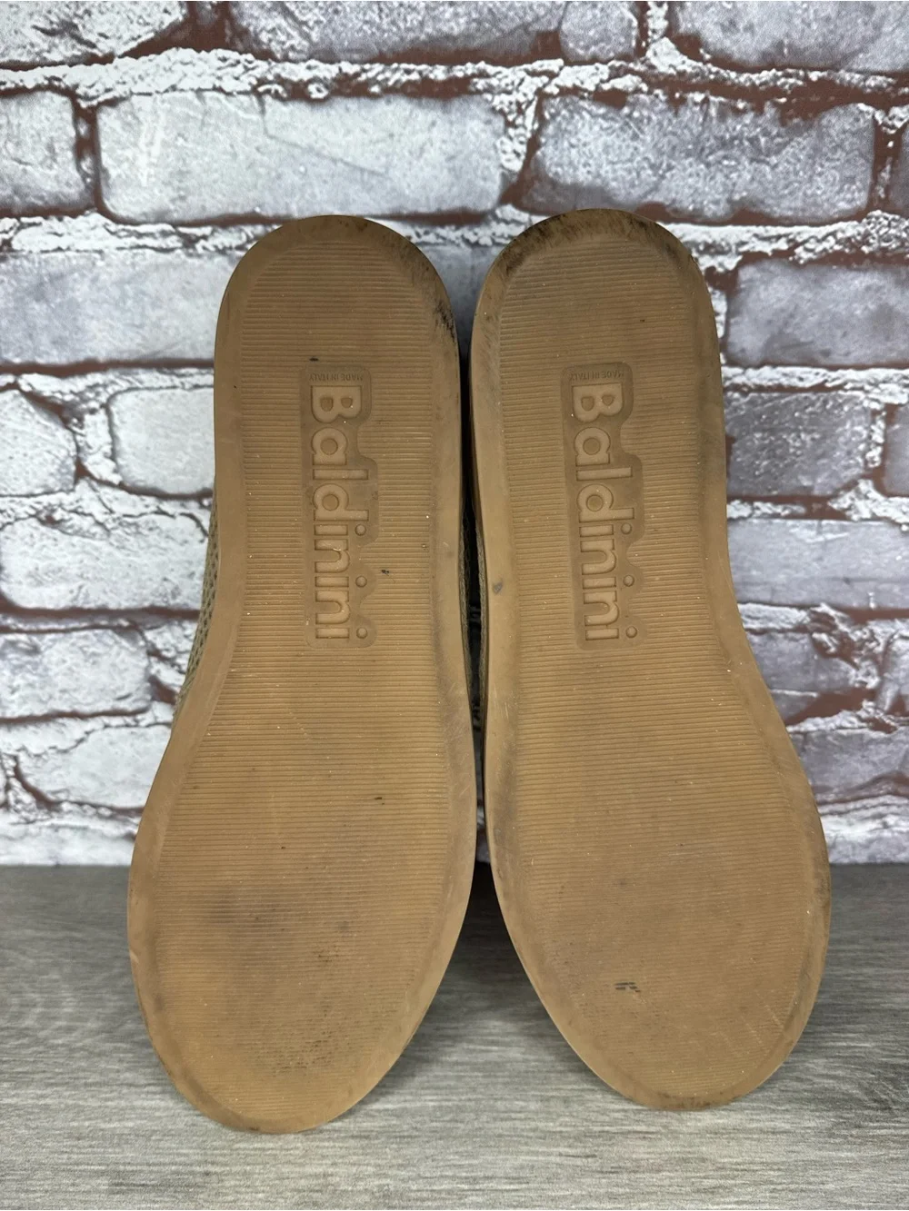 Baldinini Beige Suede Leather Perforated Sneakers Shoes Men’s Sz 45EU/12M US